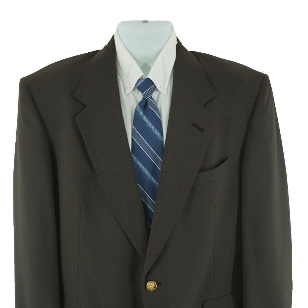 Jack Nicklaus Golden Bear Wool Brown 2 Gold Button Blazer 44L